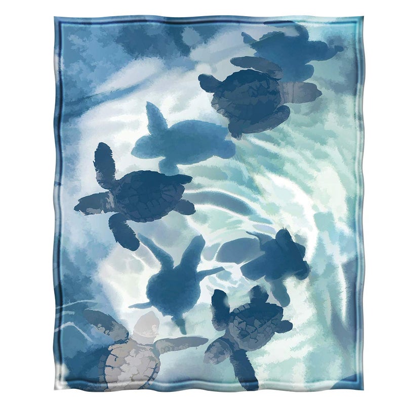 Levens Sea Turtle Blanket Gifts for Girls 50"x60", Sea Turtle Gifts for Women Turtle Lovers Birthday Ocean Animal Turtles Theme Decor for Couch Bed Sofa Travelling Soft Flannel Throw - Image 2